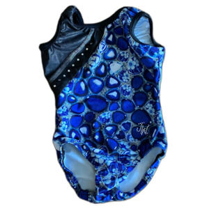 Jam Wear Leos Blue & Black Sleeveless Leotard Girls' XXS